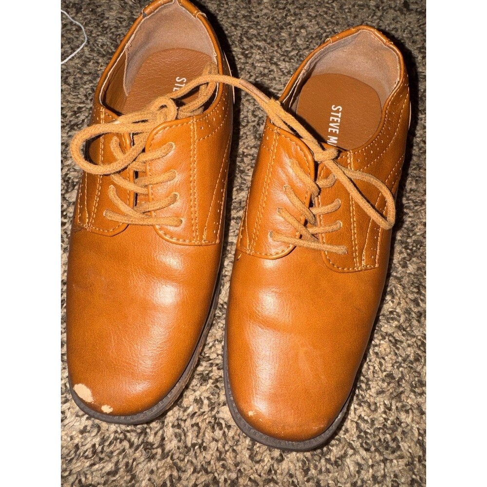 Steve Madden BPOPPY Men's Brown Lace-Up Oxford Dress Shoes Round Toe Size 12